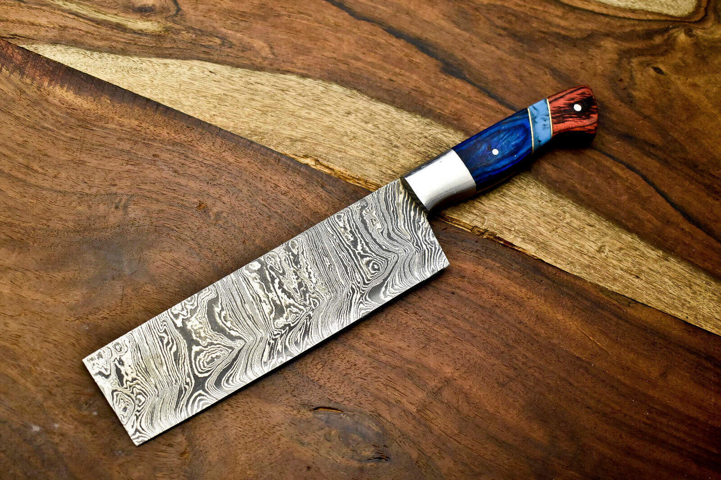 Custom Handmade Damascus Steel Chef Knife – Full Tang Sport Design, 384-Layer Blade