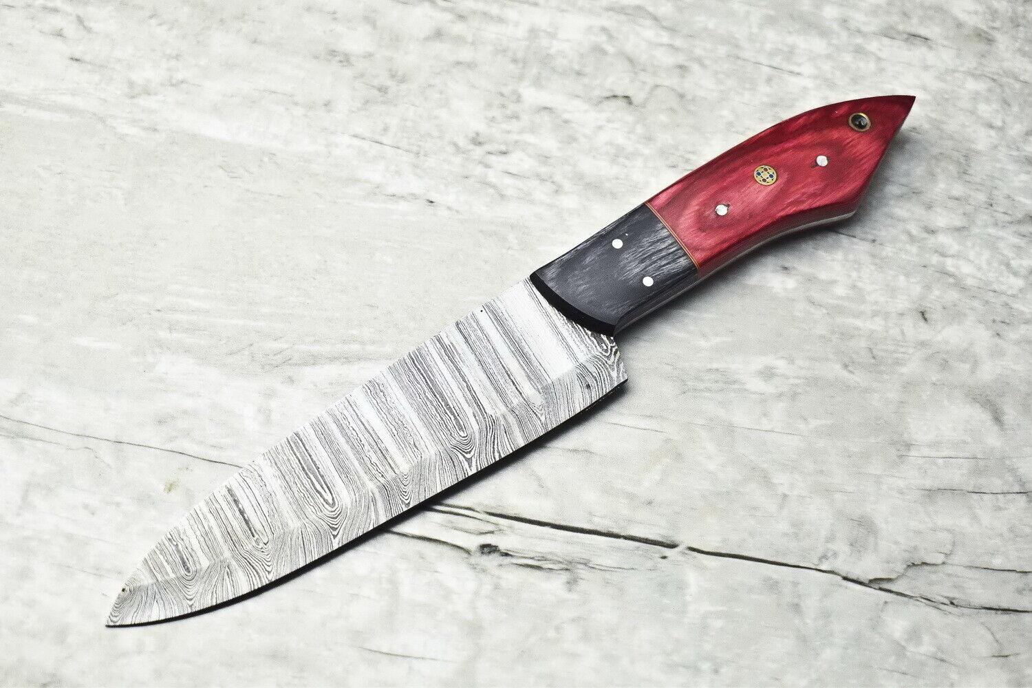 Custom Handmade Damascus Steel Full Tang Chef Knife – Premium Kitchen Cutlery