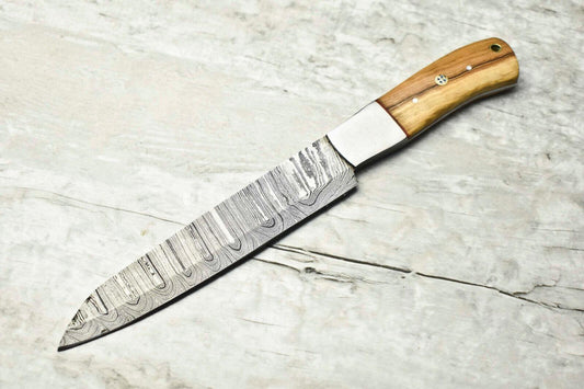 Custom Handmade Damascus Steel Kitchen Chef Knife | Full Tang Blade Cooking Knife