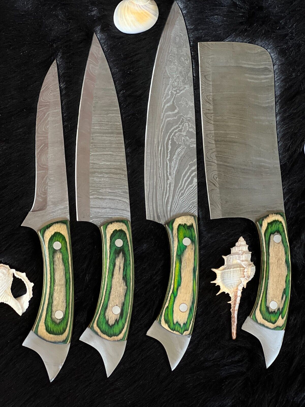 Custom Handmade Damascus Steel Professional Chef Knife Set | Camel Bone & Wood Handle

