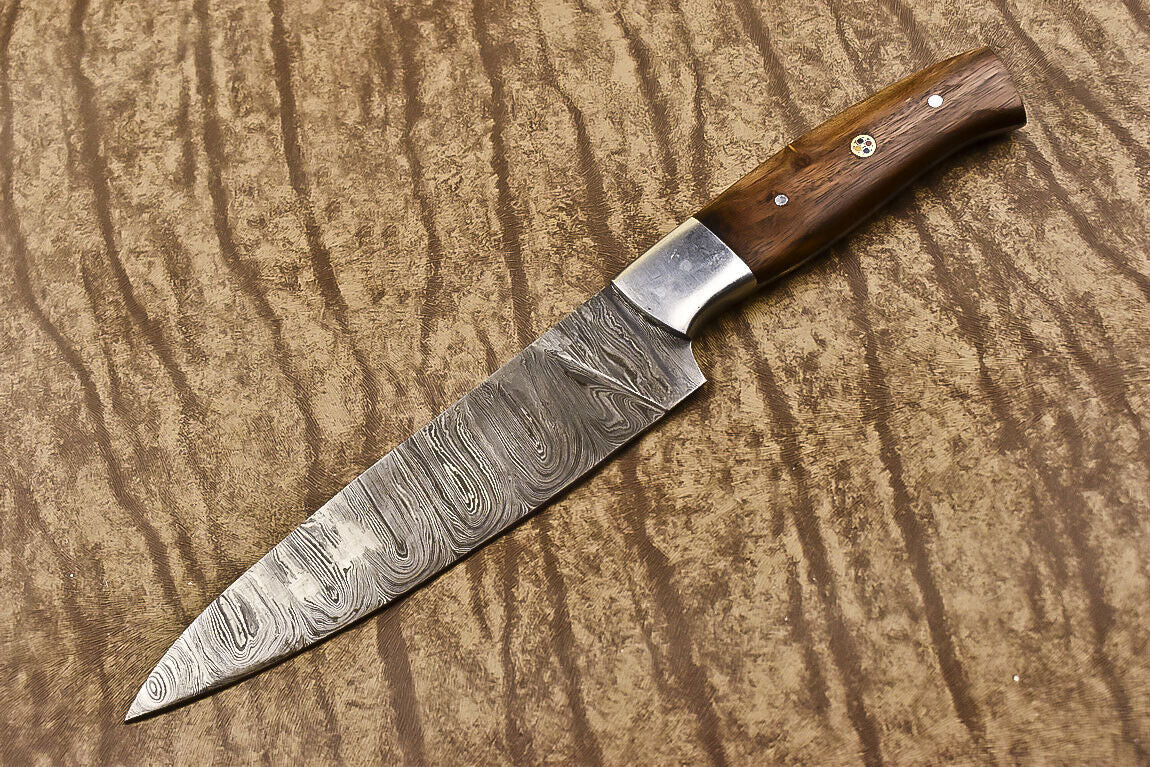Custom Handmade Damascus Steel with  Walnut Wood Handle Damascus Knife