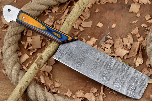 Custom Handmade Forged Damascus Steel Kitchen Chef Cleaver Knife – Premium Design