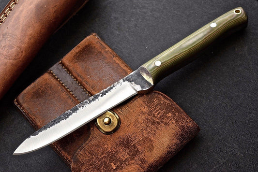 Custom Handmade Hammered D2 Bird Fish Fowl Fillet Knife Best Fillet Knife W/Sheath