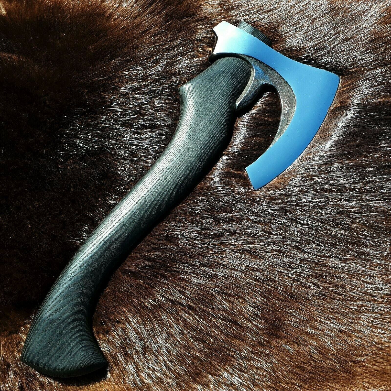 Custom Handmade High-Polish Carbon Steel Viking Hatchet Tomahawk Beared Axe