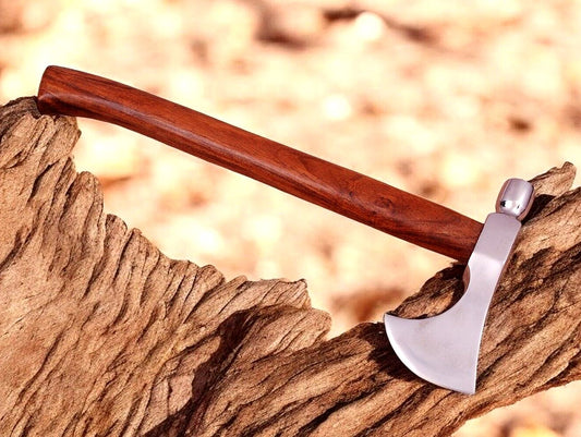 Custom Handmade High Carbon Steel Viking Integral Tomahawk Axe 16 Inch Wood Handle
