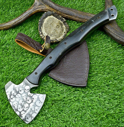 Custom Handmade J2 Steel Viking Tomahawk Axe Viking Axe for Sale With Leather Sheath