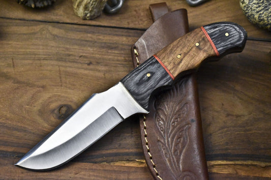 Custom Skinner Knife 440C Steel Walnut Wood Handle Camping Knife