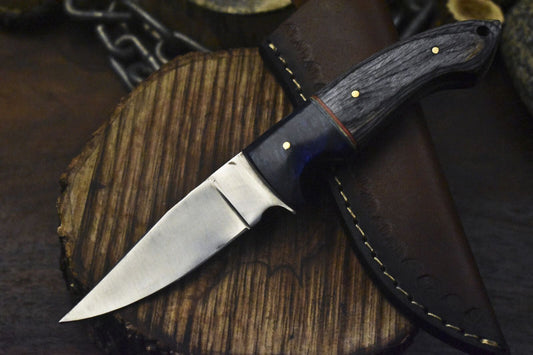 Custom Skinner Knife – AUS-8 Steel Blade with Hard Wood Handle