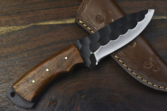 Custom Skinner Knife AUS-8 Steel with Walnut Wood Handle Survival Hunting Knife