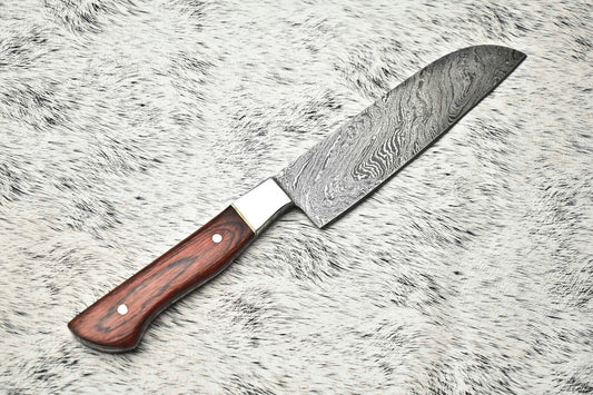 Cutlery Salvation Handmade Damascus Steel Full Tang Kitchen Chef Knife – 12" Blade, Oil Tempered 