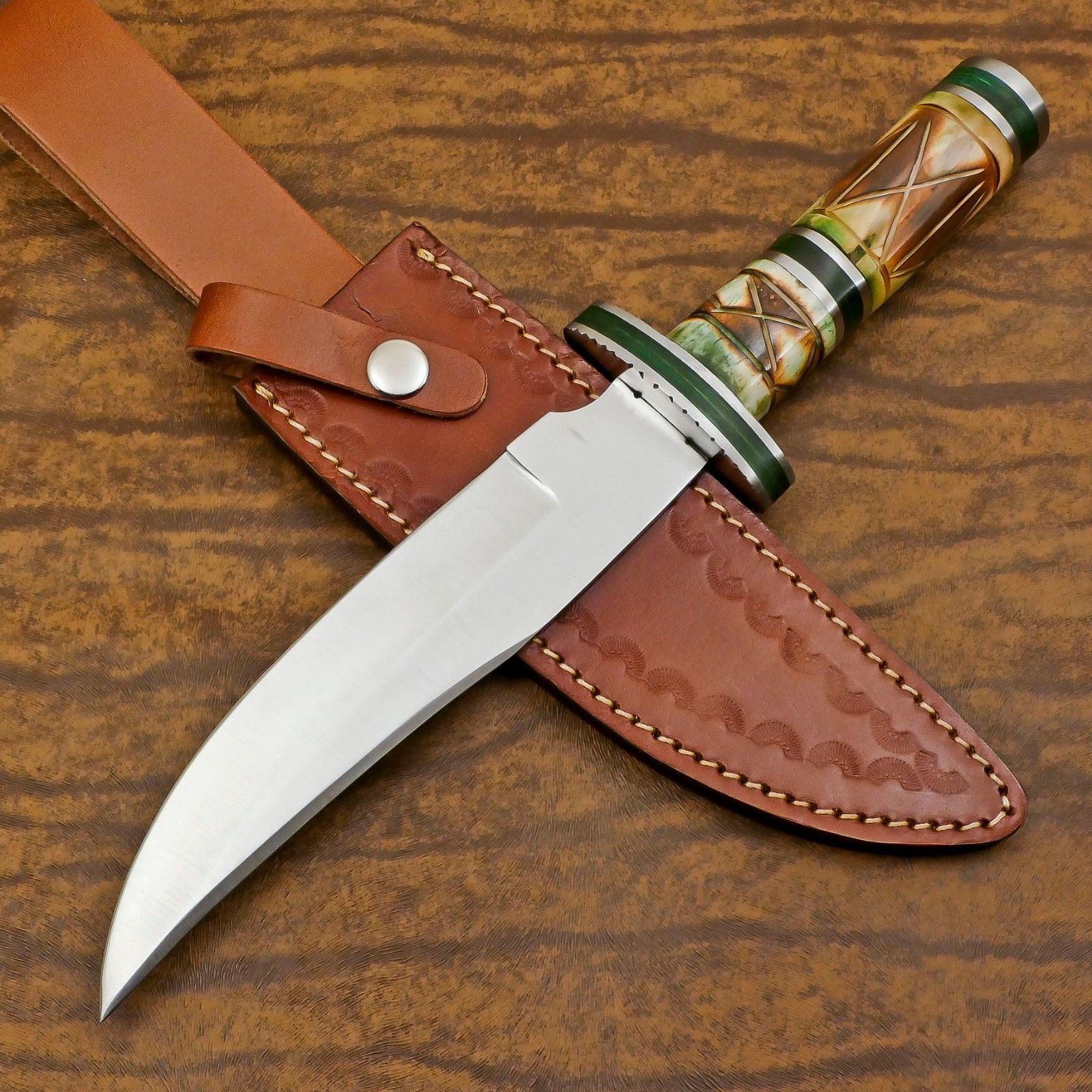 Custom Handmade D2 Steel Bowie Knife | Hunting & Outdoor Fixed Blade 12"