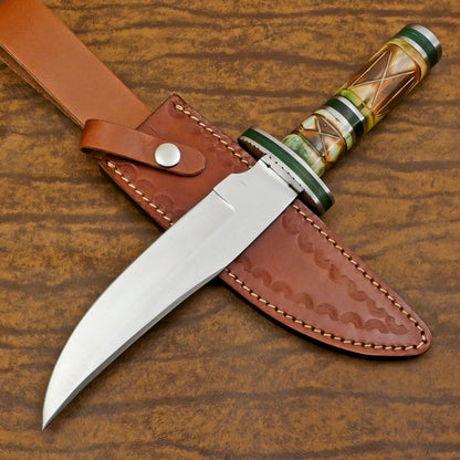 Custom Handmade D2 Steel Bowie Knife | Hunting & Outdoor Fixed Blade 12"