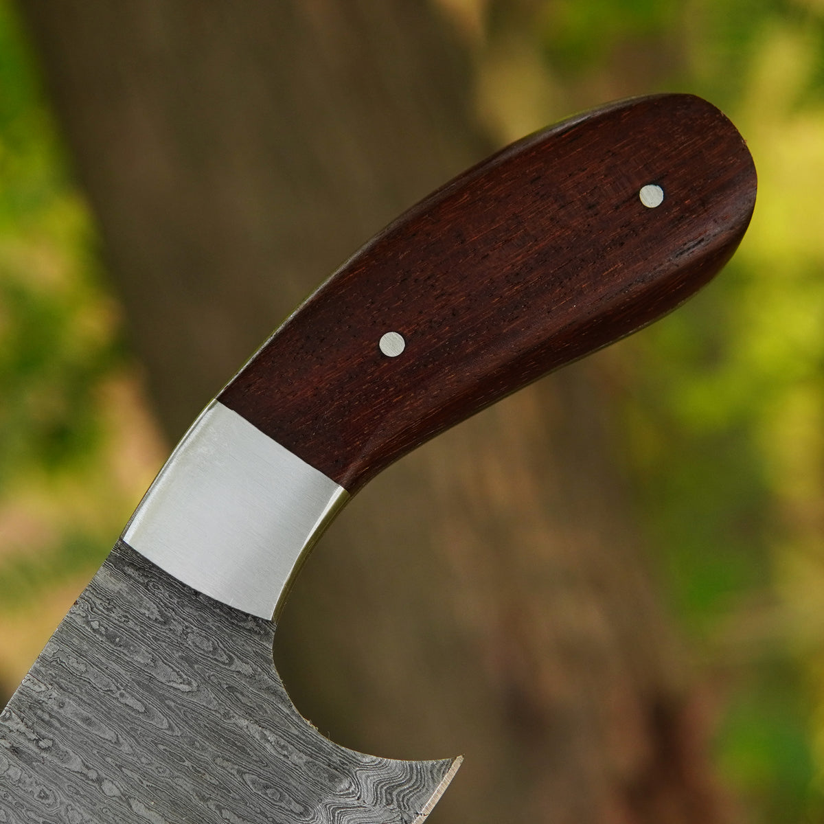 6.5" Handmade Damascus Skinner Knife with Rosewood Handle & Sheath