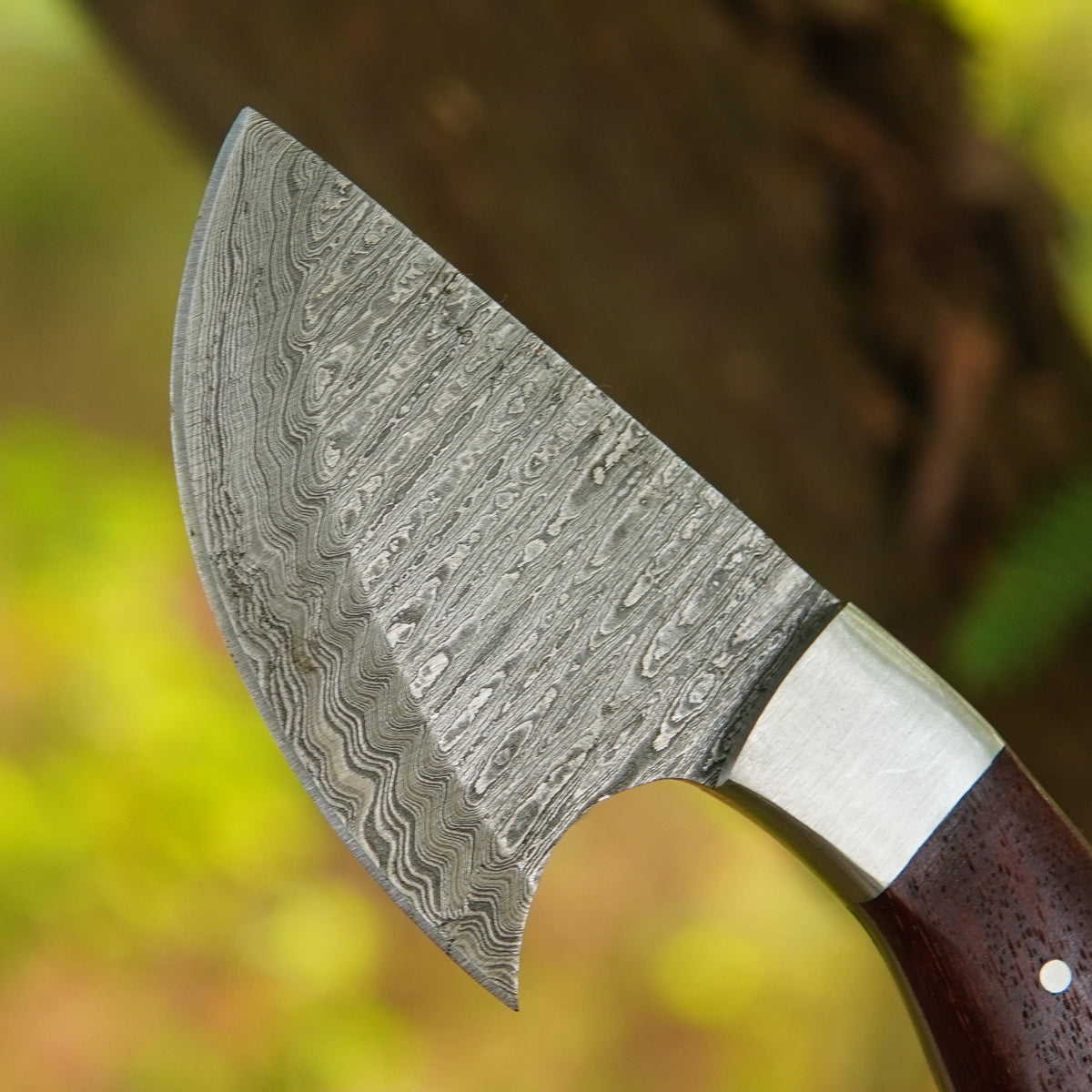 6.5" Handmade Damascus Skinner Knife with Rosewood Handle & Sheath