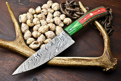 Damascus Chef Knife Full Tang Damascus Steel Kitchen Knife with Pakka Wood Handle