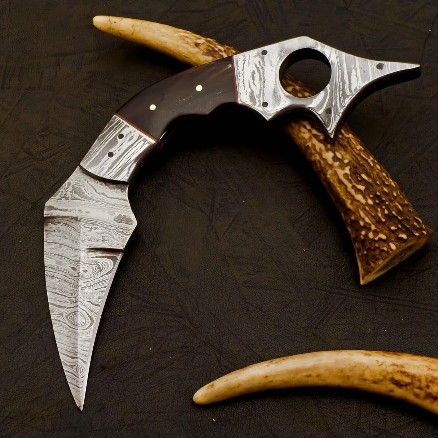 Damascus Karambit Knife Best Karambit Damascus Steel Fixed Blade with Sheath 