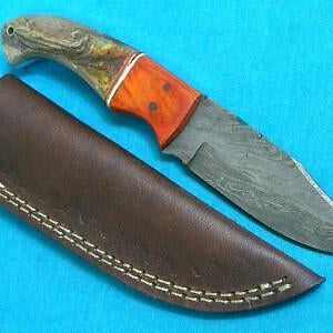 Damascus Steel Bowie Knife – Ram’s Horn Handle, Hunting & Survival Utility