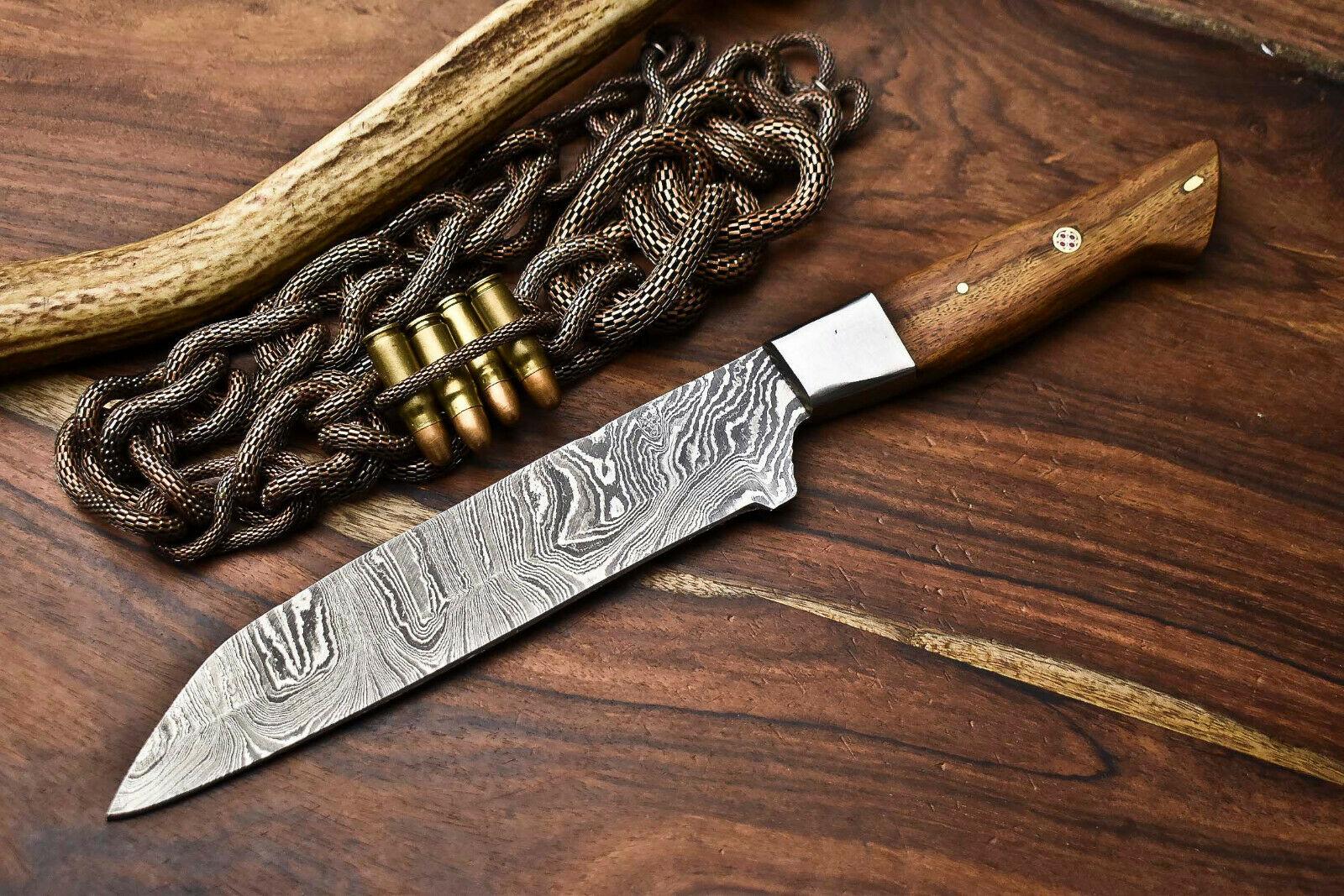 Damascus Steel Chef Knife Full Tang Damascus Kitchen Knife with Wood Handle