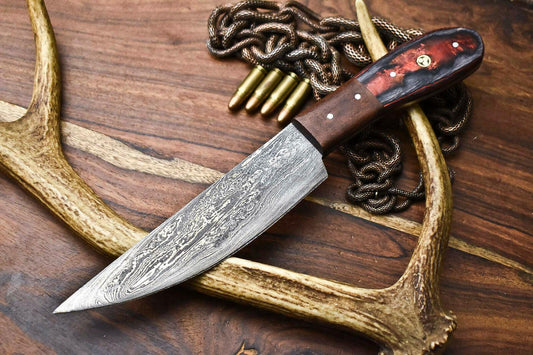 Handmade Damascus Steel Chef Knife Full Tang Kitchen Knife with Pakka Wood Handle 