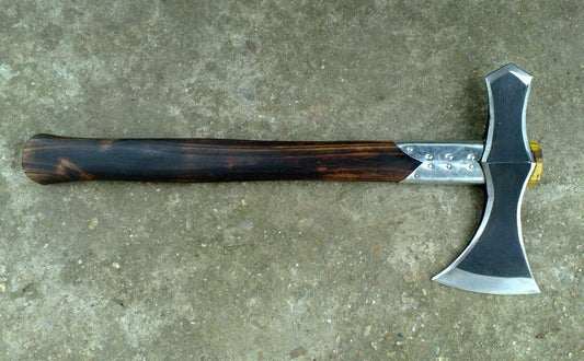 Double Edge Viking Tomahawk Axe Steel Axe Viking Axe for Sale With Wood Handle & Sheath