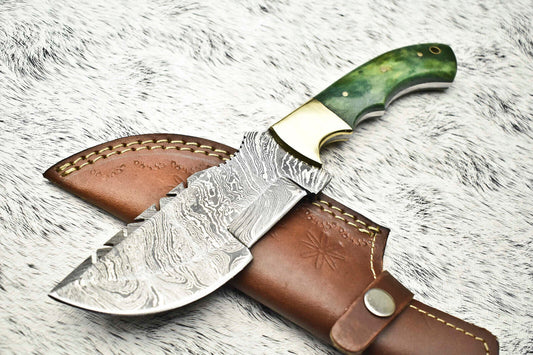 Exclusive Handmade Damascus Steel Tracker Knife | Full Tang Camping & Hunting Blade
