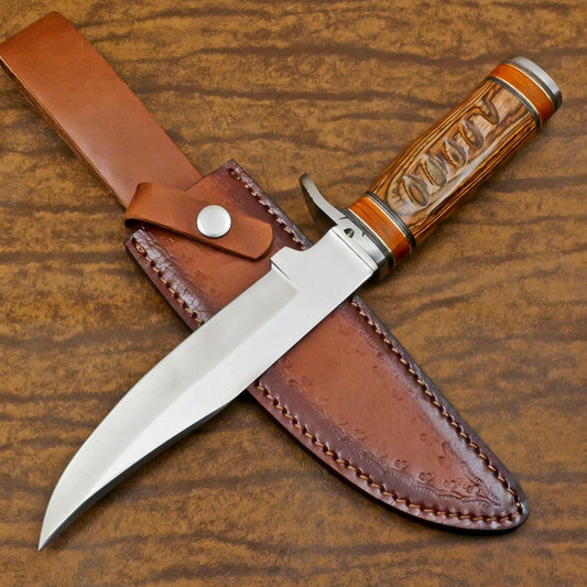 Explorer 12 Inch D2 Steel Hunting Bowie Camping Knife – Handmade Full Tang Survival Blade