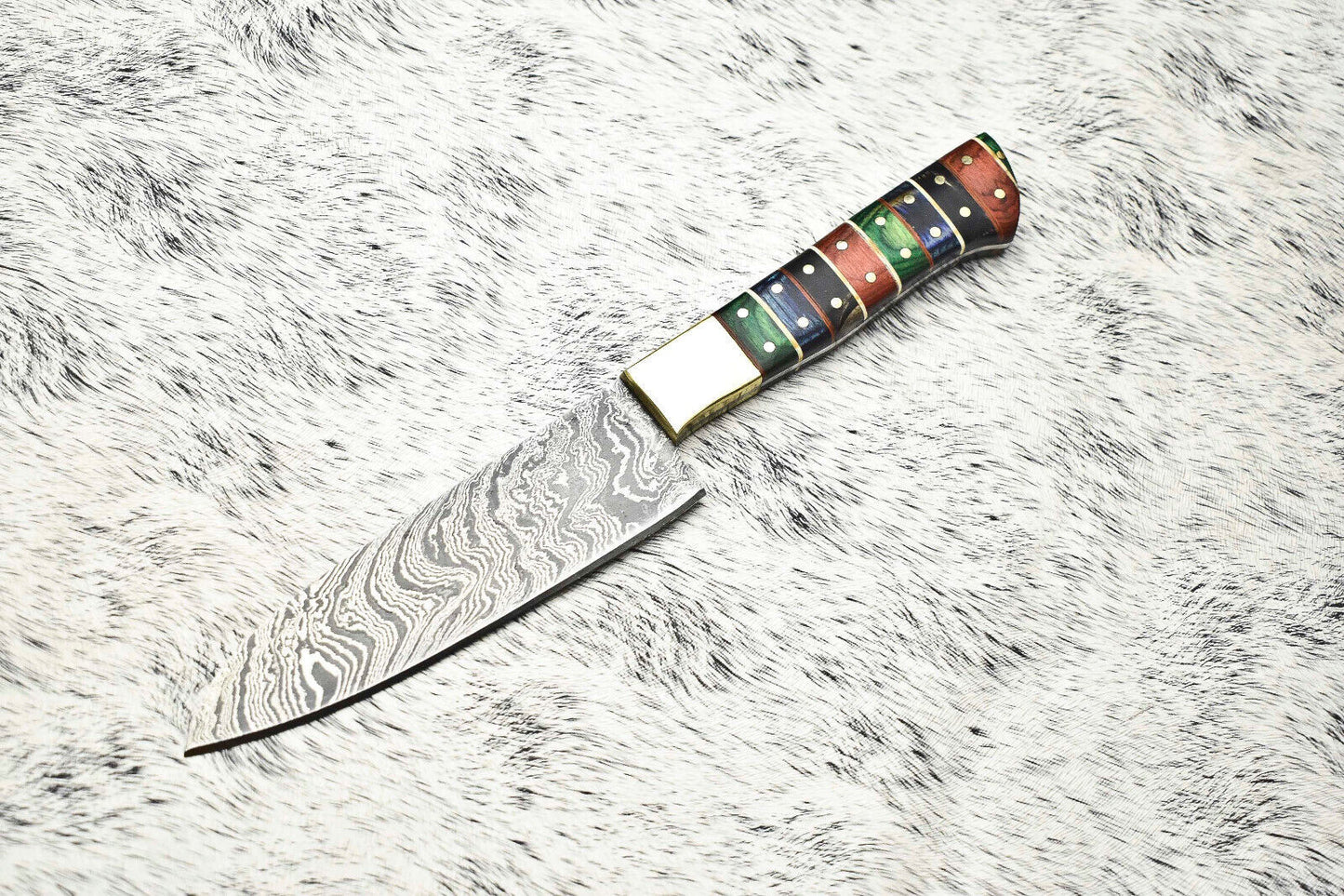 Fine Custom Handmade Damascus Steel Blade Chef Knife – Full Tang Sport Knife with Leather Sheath