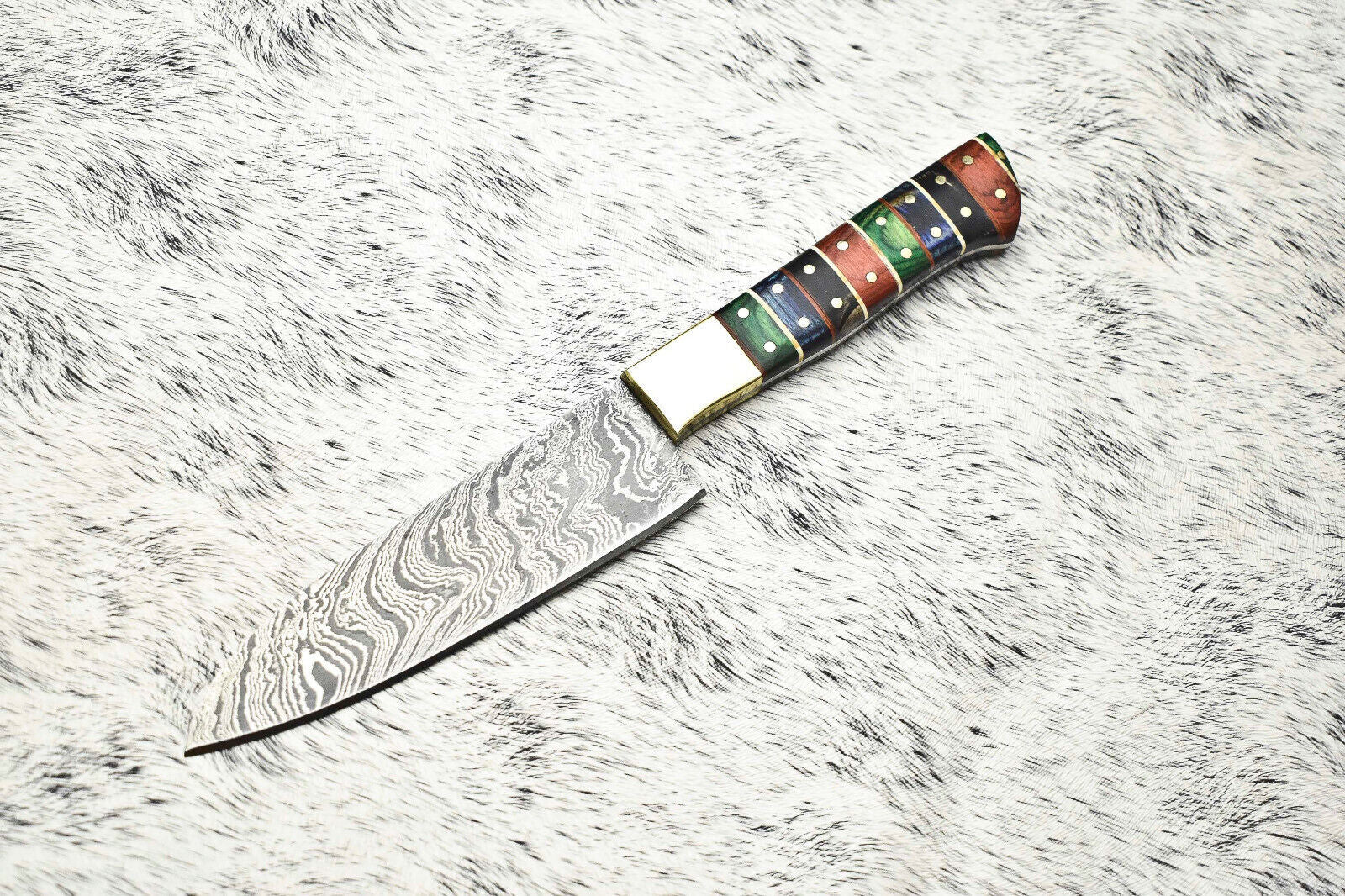 Fine Custom Handmade Damascus Steel Blade Chef Knife – Full Tang Sport Knife with Leather Sheath