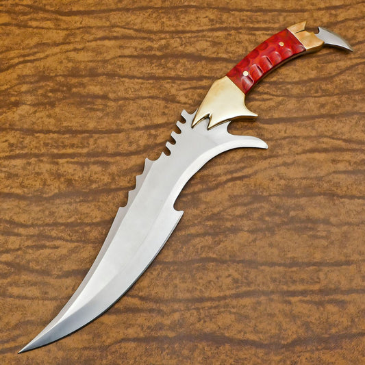 Forged D2 Bowie Knife | 12-Inch Hunting & Camping Blade with Pakka Wood Handle