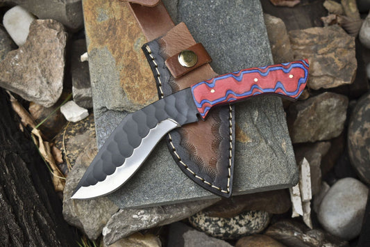 Forged Skinner Knife AUS-8 Steel Hard Wood – Razor Sharp Hunting Blade