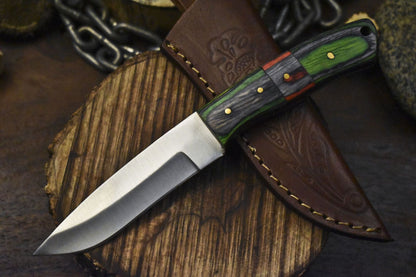 Forged Skinner Knife AUS-8 Steel with Hardwood Handle – Razor Sharp Hunting & Decoration Knife