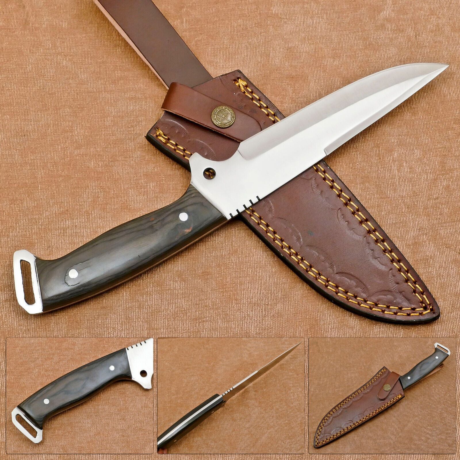 Frontier D2 Full Tang Bowie Knife | 12-Inch Handmade Hunting & Camping Blade