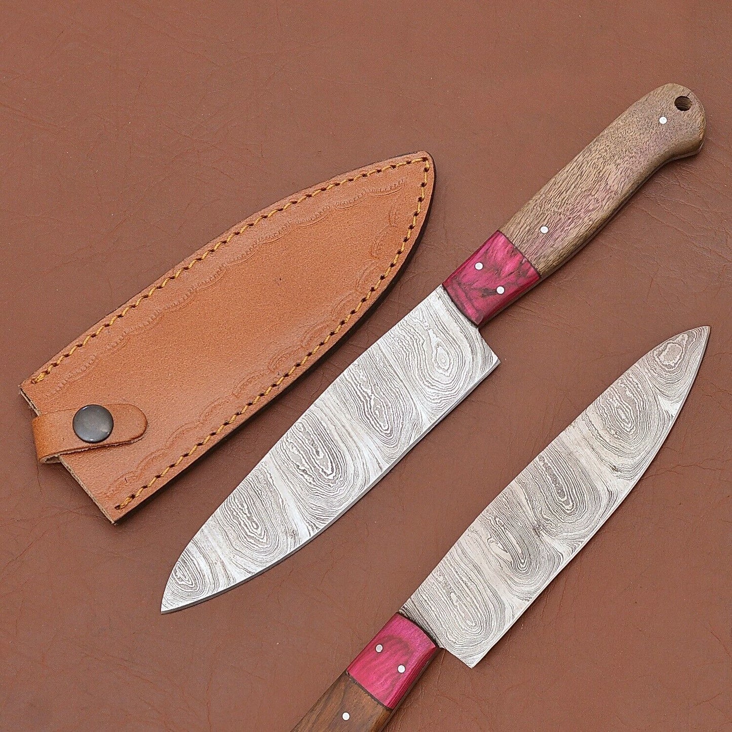  Full Tang Chef Fillet Knife with Pakka Wood Handle