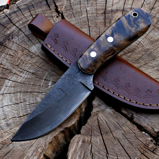  Full Tang D2 Steel Skinner Knife | Hunting & EDC with Leather Sheath