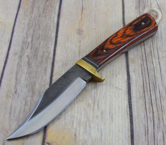 Full Tang Skinner Knife | 5.7mm Thick Stainless Steel Blade | Pakkawood Handle with Leather Sheath