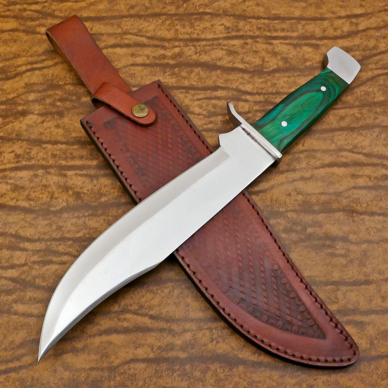  Hand-Forged D2 Bowie Knife | 12-Inch Blade with Pakka Wood Handle