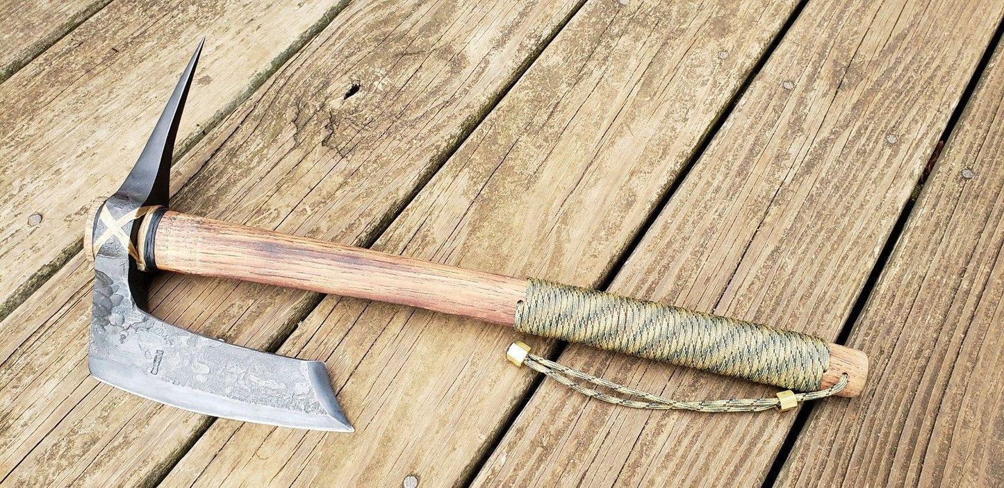 Hand-Forged Viking War Hammer Tomahawk | 4140 Tool Steel Skull Crusher 