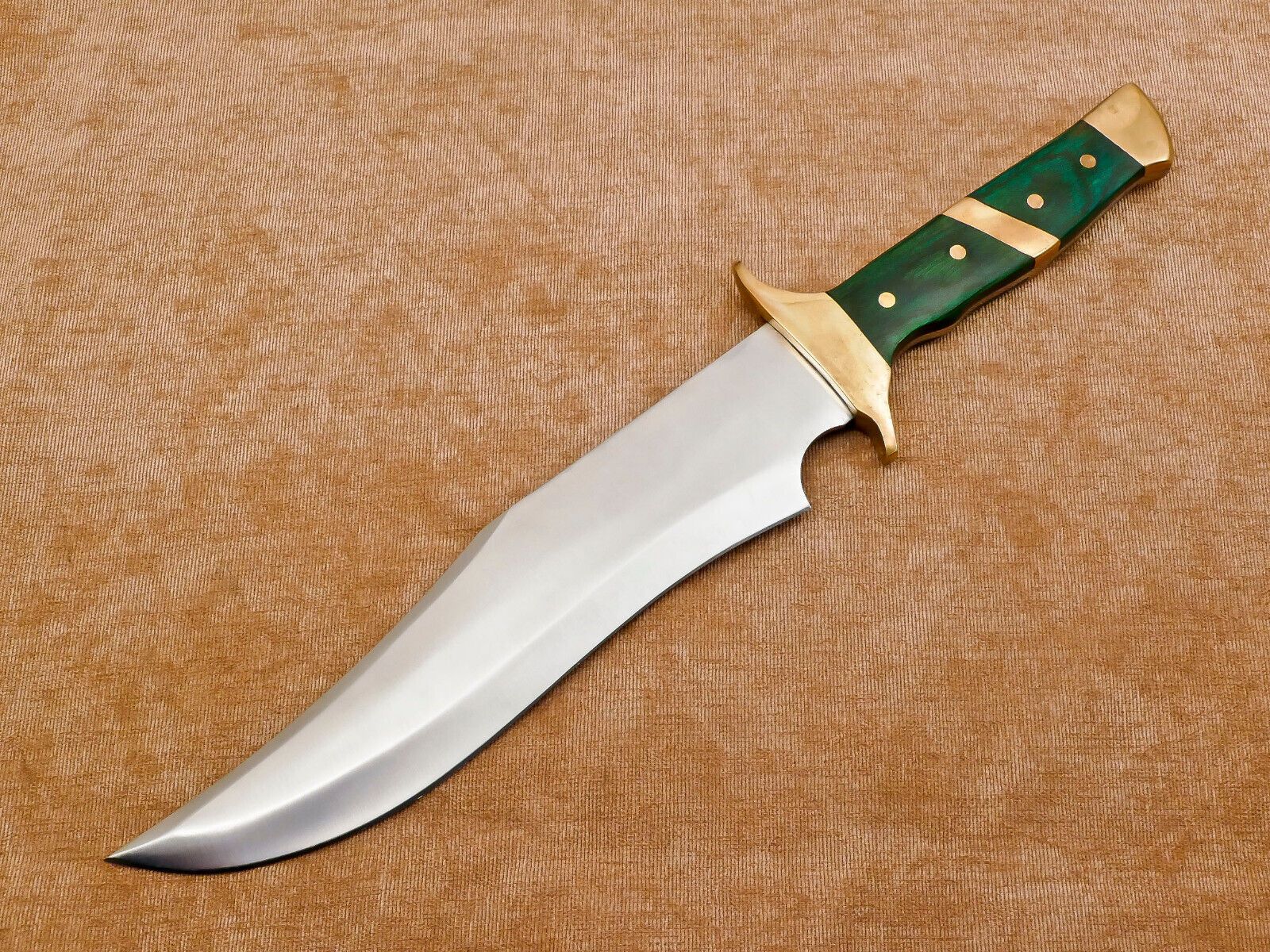Hand Forged 12-Inch D2 Clip Point Full Tang Bowie Hunting Knife with Leather Sheath