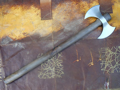 Hand Forged 5160 Steel Viking Double Bit Tomahawk Axe 20 Inch Handle Steel Axe W/Sheath