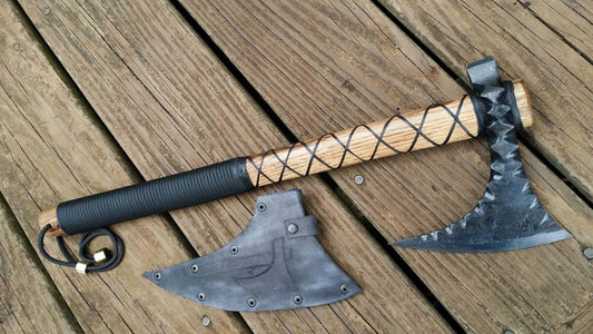 Hand Forged Camp King Viking Tomahawk Battle Ready Axe Steel Axe Viking Axe for Sale