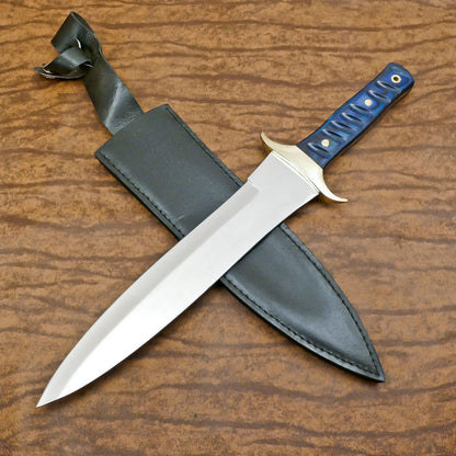 Hand Forged D2 Full Tang Bowie Knife 13" Hunting  with Pakka Wood Handle