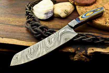 Hand Forged Damascus Chef Knife Full Tang Wood Handle Professional Damascus Steel Knife