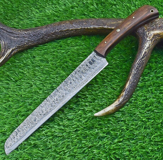 Hand Forged Damascus Steel Chef & Kitchen Knife – 14" Blade