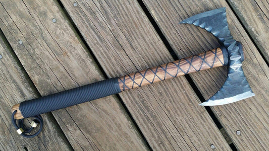 Hand Forged Double Bit Viking Tomahawk Axe Steel Axe Viking Axe for Sale W/Sheath
