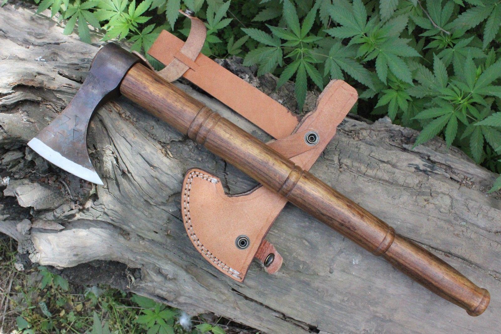 Hand Forged High Carbon Steel Viking Tomahawk Steel Axe Viking Axe for Sale with Walnut Handle