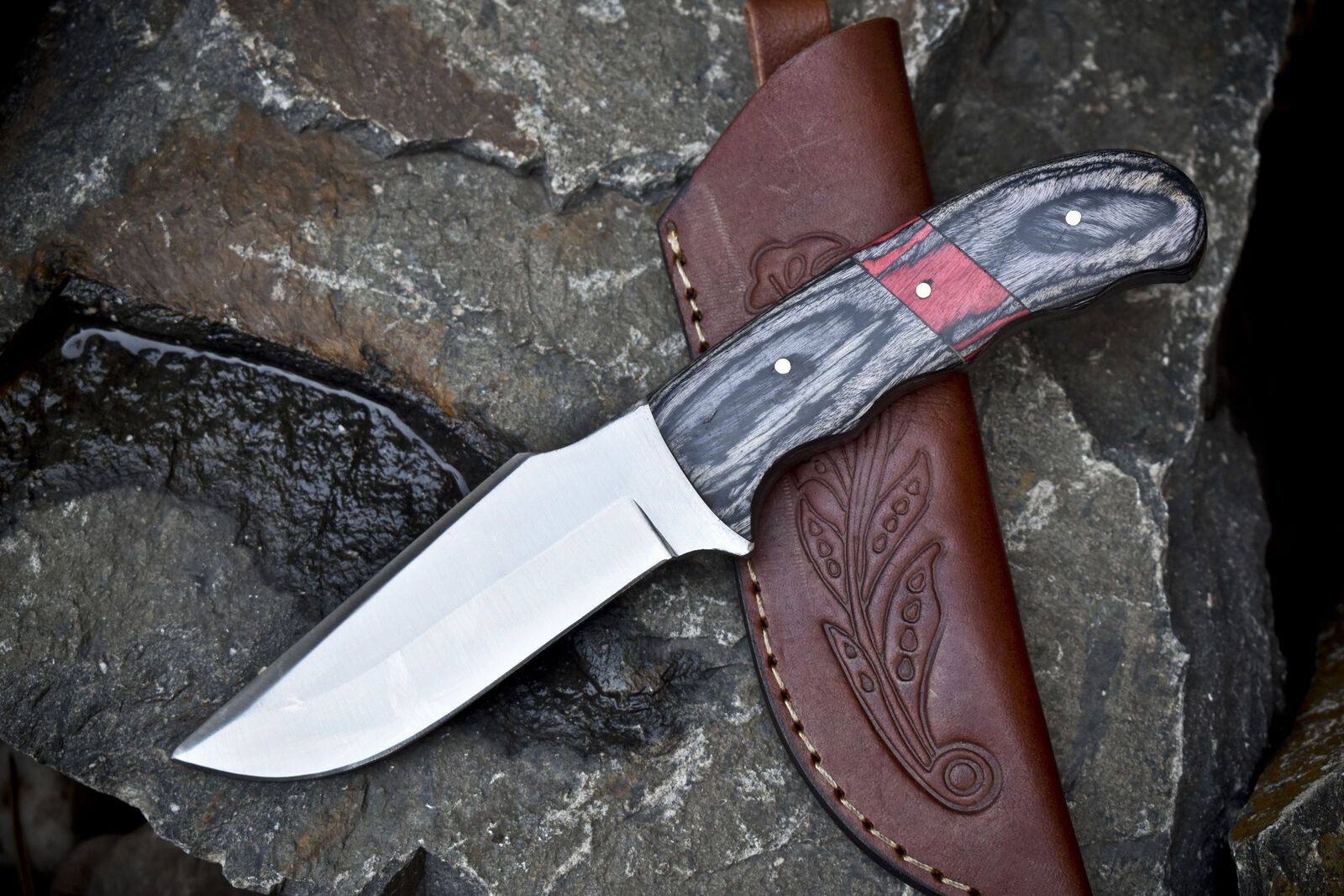 Hand Forged Skinner Knife – 440C Steel, Hard Wood Handle, Survival, Rare
