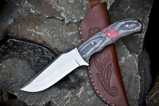 Hand Forged Skinner Knife 440C Steel Hardwood Handle Survival Edition