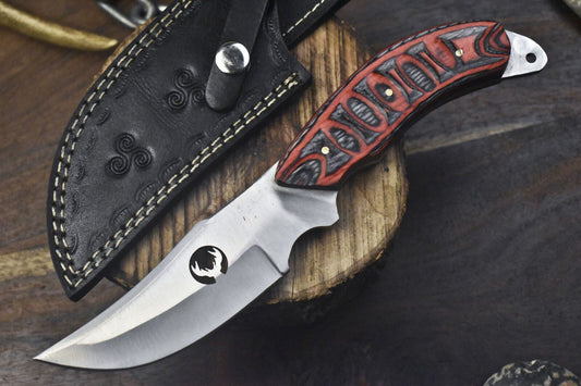 Hand Forged Skinner Knife 440C Steel with Hardwood Handle Tactical Hunting Knife