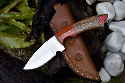Hand Forged Skinner Knife – Stainless Steel Blade with Hard Wood Handle
