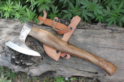 Hand Forged Steel Axe Viking Birded Hawk 1095 High Carbon Steel Viking Axe for Sale W/Sheath